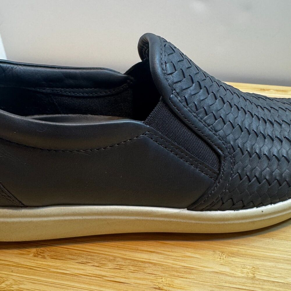 ECCO Soft 7 Woven Slip-On Sneakers Black Leather EU 39 US 8-8.5 Comfort - Picture 14 of 16